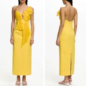 NEW Acler Ellicombe Midi Dress - Daffodil Sunflower Yellow AU12/US8